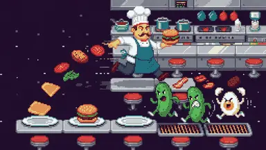 Burger Stack gameplay screenshot — arcade platformers